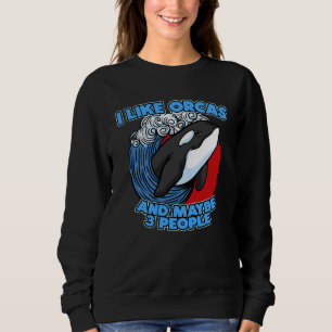 Sudadera Gráfico de ballena orca de juego de palabras Me gu