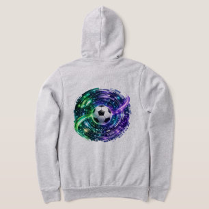 Sudadera Gráfico de balón de fútbol futurista con neón