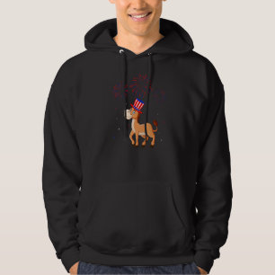Sudadera Gráfico de burro rojo blanco azul fuego decoración