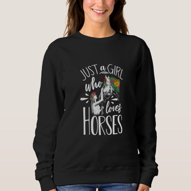Sudadera Gráfico de caballo mujeres niñas a caballo caballo (Anverso)