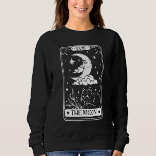 Sudadera Gráfico de carta de tarot luna creciente y gato