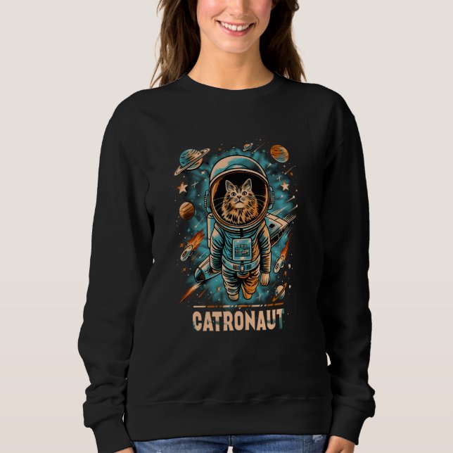 Sudadera Gráfico de Catronaut - Astrón espacial con gato ma (Anverso)
