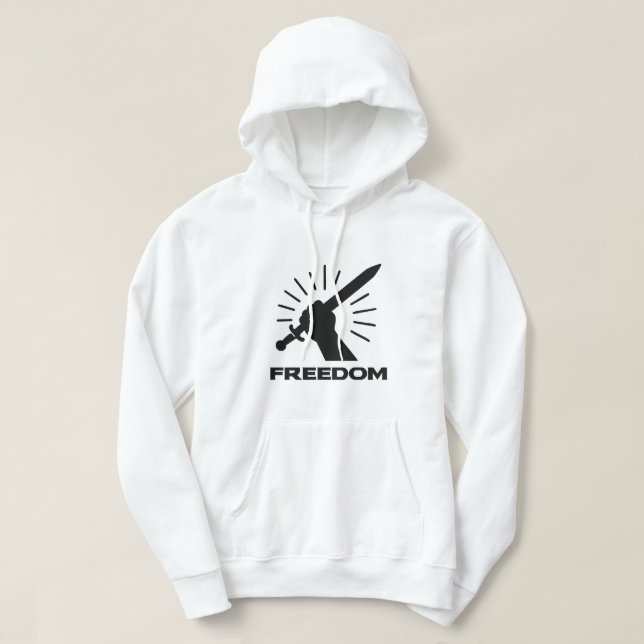 Sudadera gráfico de espada de la libertad (Diseño del anverso)