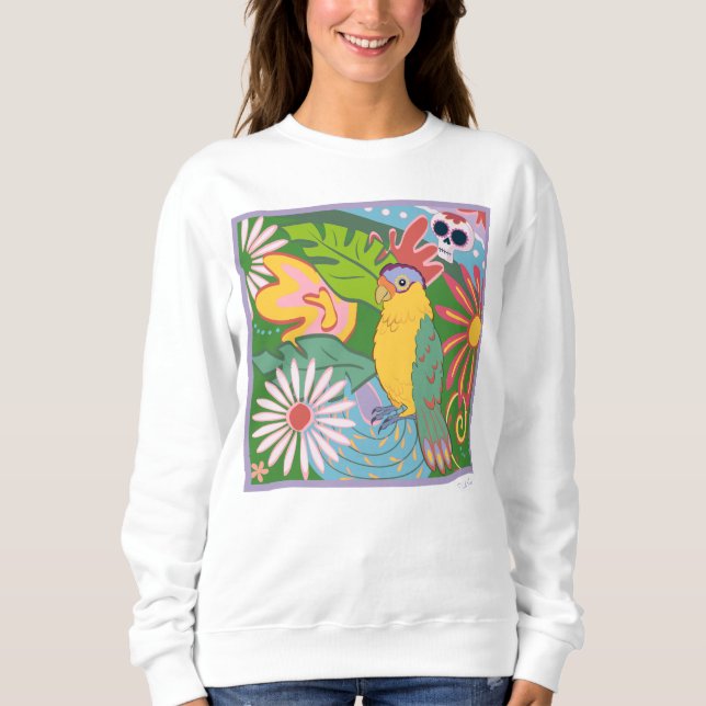 Sudadera Gráfico de Frida Kahlo Parrot (Anverso)