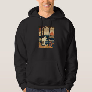 Sudadera Gráfico de gato japonés de tatuaje Ukiyo y Kanagaw