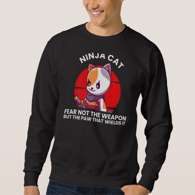 Sudadera Gráfico de guerrero Ninjas Karate, gato Ninja (Anverso)
