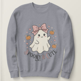 Sudadera Gráfico de Halloween con lazo de fantasma lindo vi