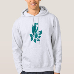 Sudadera Gráfico de huella de hoja verde ecológico