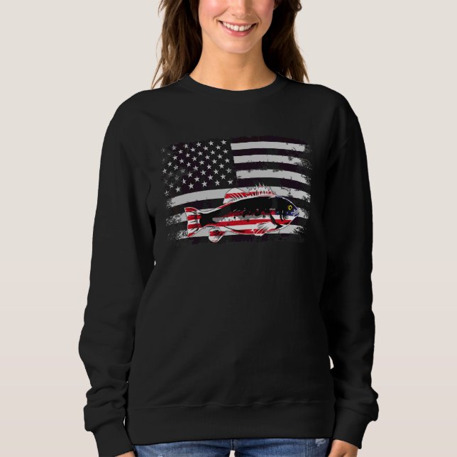 Sudadera Gráfico de la bandera de Estados Unidos de pesca v (Anverso)
