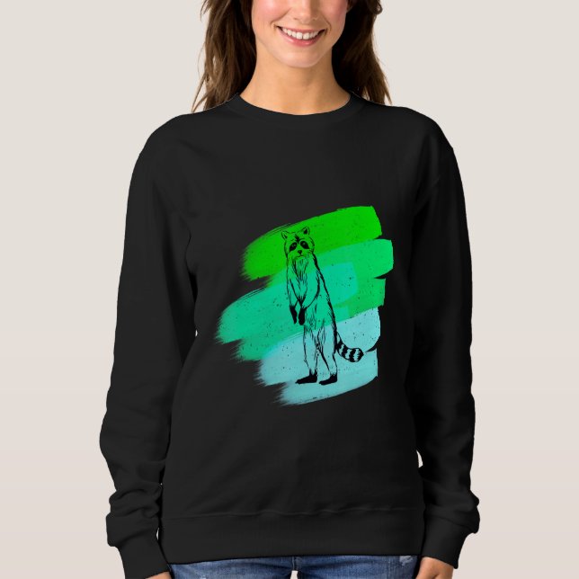 Sudadera Gráfico de mapache de pie sin comida (Anverso)