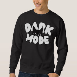 Sudadera Gráfico de memes en modo oscuro de gato negro