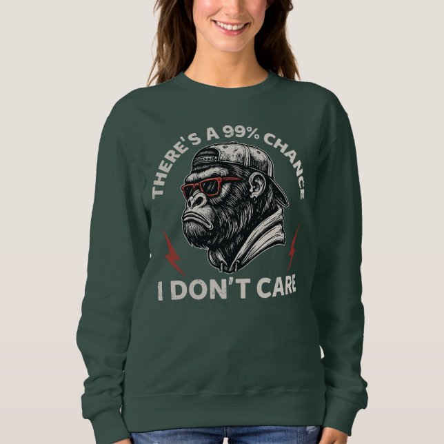 Sudadera Gráfico De Monos Sarcásticos En Gorras Y Tonos Atr (Anverso)
