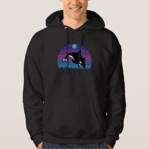 Sudadera Gráfico de observadores de ballenas orca retro vin