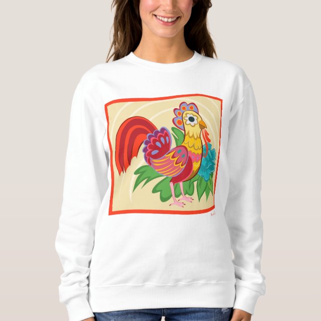 Sudadera Gráfico de pollo Frida Kahlo (Anverso)