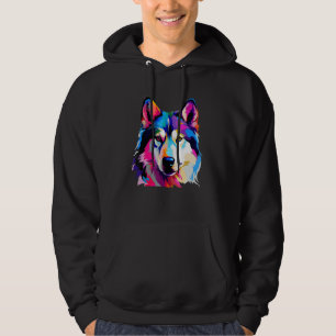 Sudadera Gráfico de retrato siberiano Husky colorido de Gua