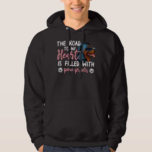 Sudadera Gráfico De Rottweiler Road To My Heart Dog Owner (Anverso)
