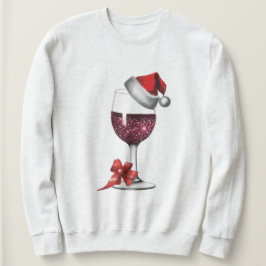 Sudadera Gráfico de vidrio de vino de navidades, imagen de 