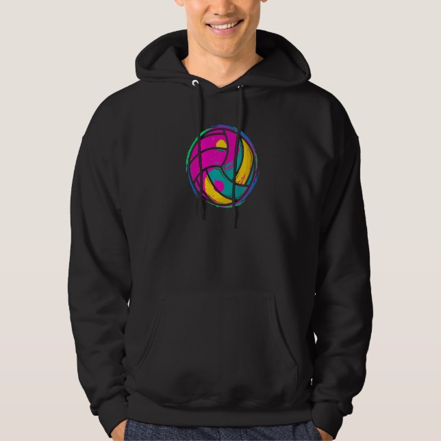 Sudadera Gráfico de voleibol de bolas en Chica de voleibol  (Anverso)