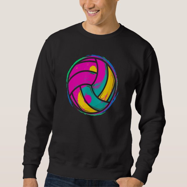 Sudadera Gráfico de voleibol de bolas en Chica de voleibol  (Anverso)