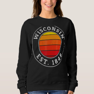 Sudadera Gráfico de Wisconsin Retro Sunset