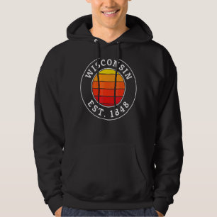 Sudadera Gráfico de Wisconsin Retro Sunset