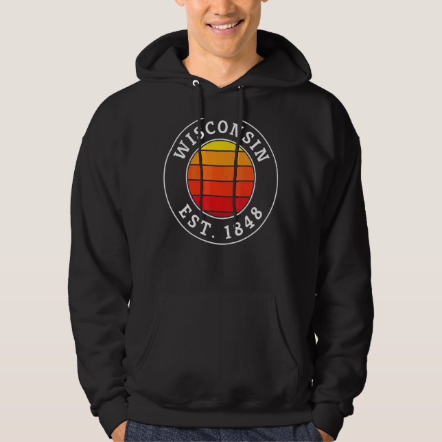 Sudadera Gráfico de Wisconsin Retro Sunset (Anverso)