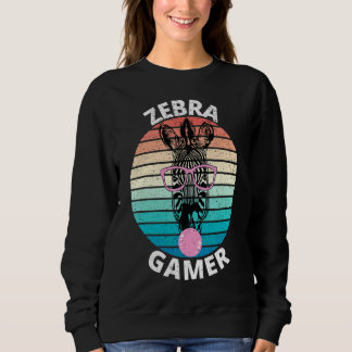 Sudadera Gráfico De Zebra Gamer Para Niños Jugadores