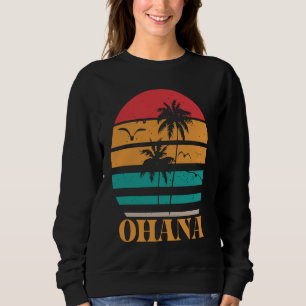 Sudadera Gráfico Ohana Retro Estilo Tropical Atardecer Años