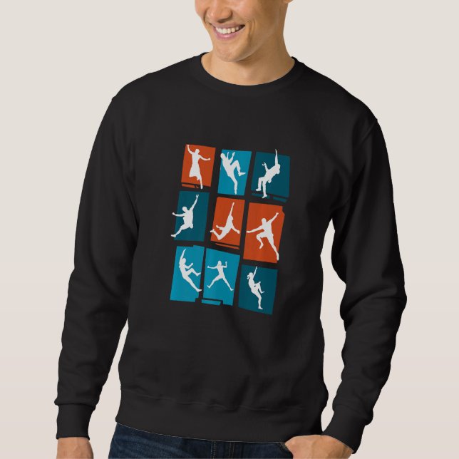 Sudadera Gráfico Retro Climber Bouldering Roca Escalador Mo (Anverso)