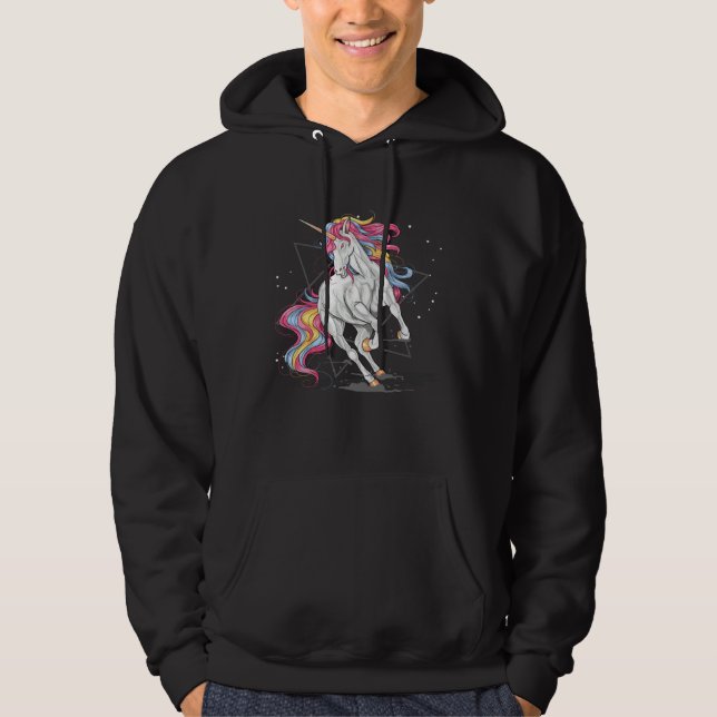 Sudadera Gráfico Retro de Unicornio de Arcoíris Bonito Colo (Anverso)