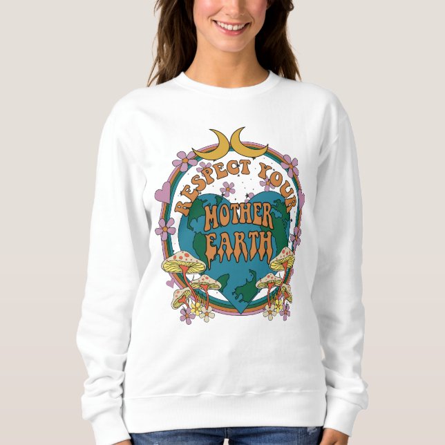 Sudadera Gráfico retro madre tierra de 70 (Anverso)