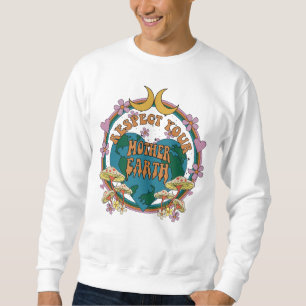 Sudadera Gráfico retro madre tierra de 70
