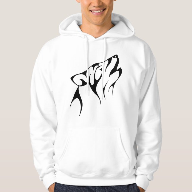 Sudadera Gráfico tribal Howling Wolf (Anverso)