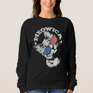 Sudadera Gráficos De Bandera Estadounidense De Meowica Usa