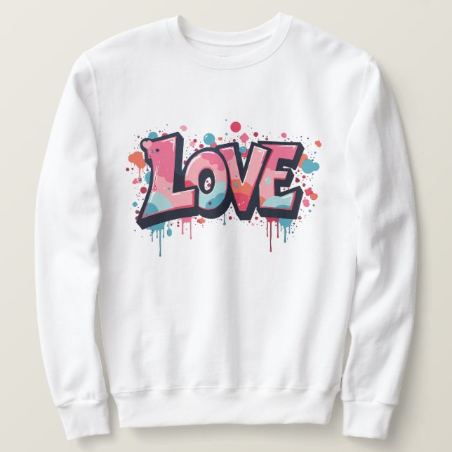 Sudadera Grafiti Pastel de la bomba de amor (Anverso del diseño)