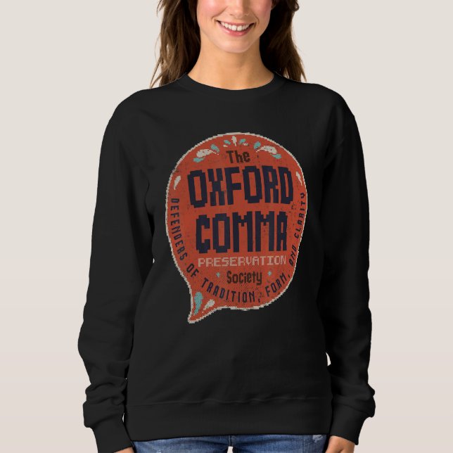Sudadera Gramática en inglés de Oxford Comma (Anverso)