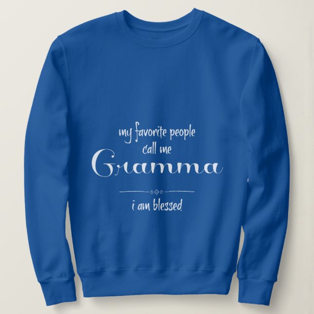 Sudadera Gramma bendecida (texto blanco) (Anverso del diseño)