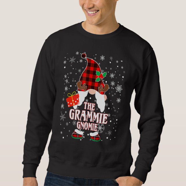 Sudadera Grammie Gnome Buffalo Plaid Matching Family Christ (Anverso)