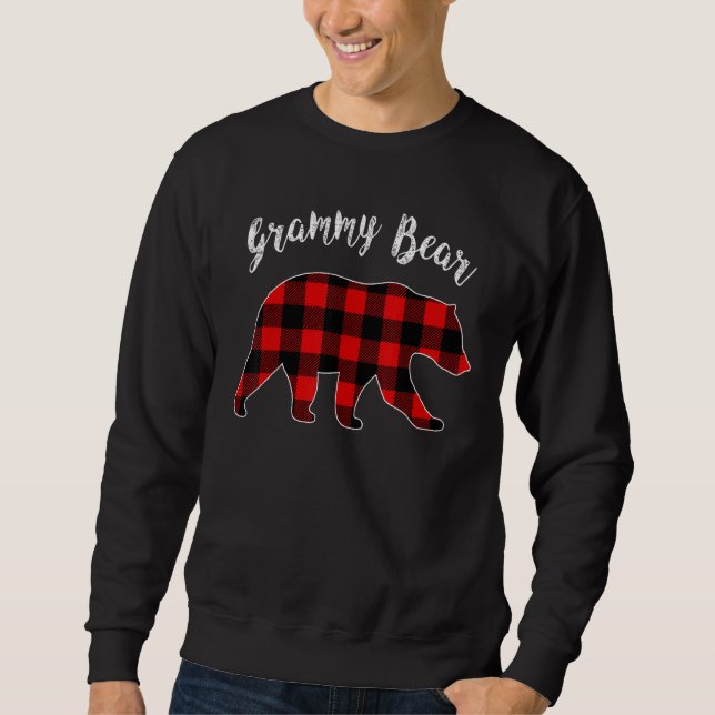 Sudadera Grammy Bear Buffalo Plaid Matching Family Group Ch (Anverso)