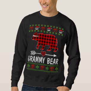 Sudadera Grammy Bear Santa Red Plaid Family Pajamas Para Ch
