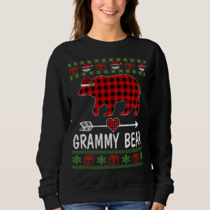 Sudadera Grammy Bear Santa Red Plaid Family Pajamas Para Ch