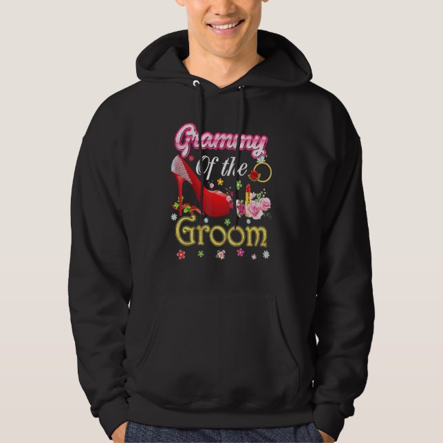 Sudadera Grammy Of The Groom Happy Boda Flower Pink Shoe (Anverso)