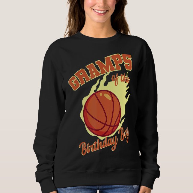 Sudadera Gramps Del Cumpleaños De La Familia De Baloncesto (Anverso)