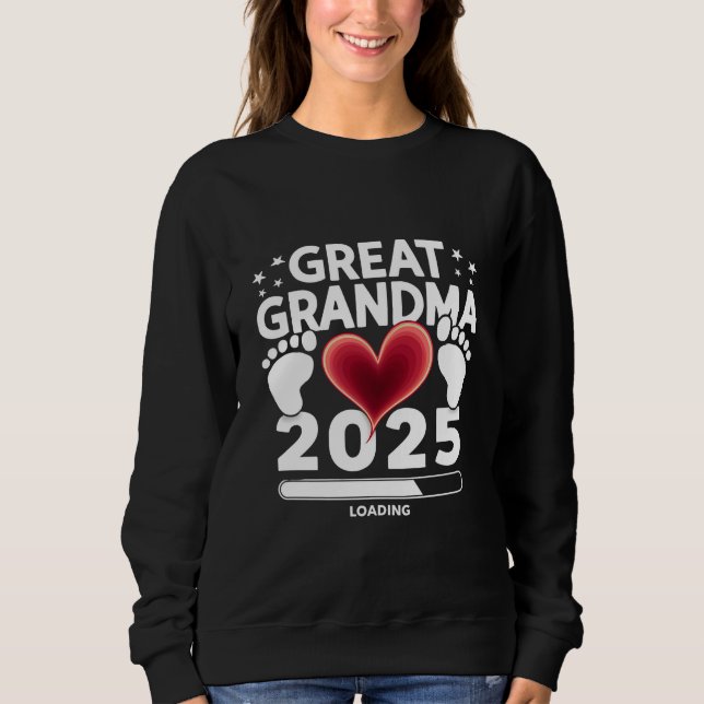 Sudadera Gran abuela cargando Invitación de embarazo 2025 (Anverso)