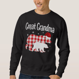 Sudadera Gran Abuela Red Plaid Bear Familia Correspondiente