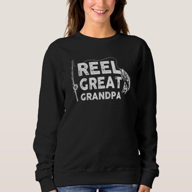 Sudadera Gran Abuelo Reel Pescando Papi O Pescador Gran (Anverso)