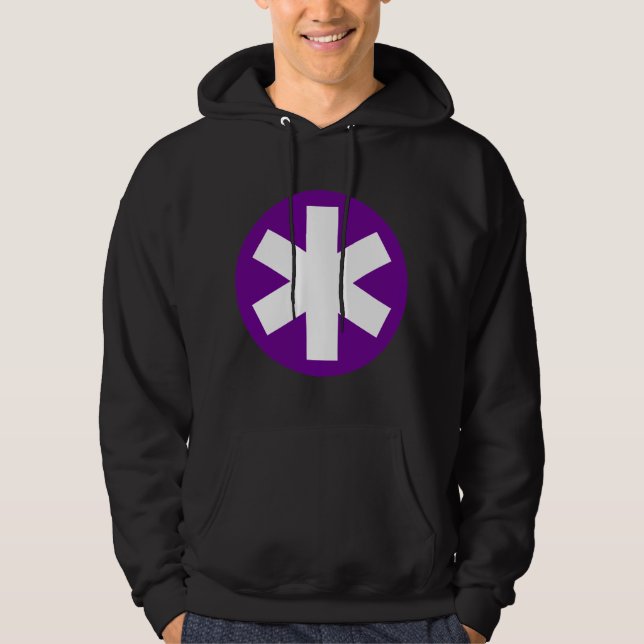 Sudadera Gran Asterisk - Púrpura Profundo y Blanco (Anverso)