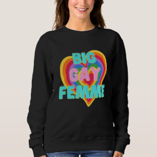 Sudadera Gran bandera arcoiris de aliado del orgullo gay de