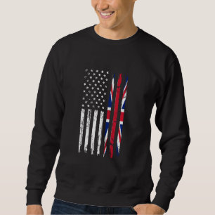 Sudadera Gran Brit de la bandera británica media americana
