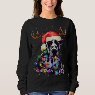 Sudadera Gran Danés Árbol de Navidad Luz Pajama Perro X